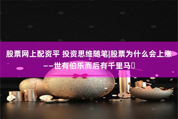 股票网上配资平 投资思维随笔|股票为什么会上涨——世有伯乐而后有千里马​