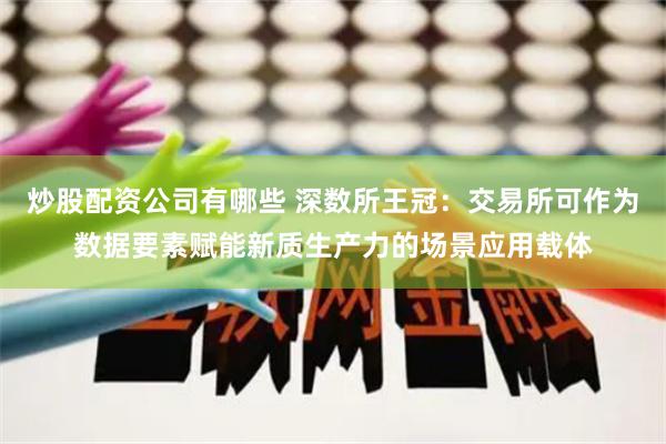 炒股配资公司有哪些 深数所王冠：交易所可作为数据要素赋能新质生产力的场景应用载体